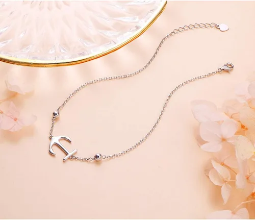 Miniatura 3 de Tobillera de plata de 925 para mujer, chica, para uso bohemio, playa, ajustable, para regalo de cumpleaños