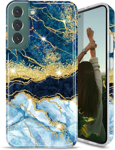 Miniatura 11 de Funda para Galaxy S22 con purpurina dorada, delgada, a prueba de golpes, TPU suave de goma de silicona, funda de teléfono para Samsung Galaxy S22 5G