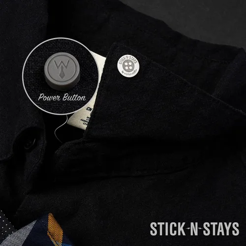 Miniatura 5 de Stick-N-Stays Magnetic Collar Stays by Würkin Stiffs Silver Includes 10 Magnetic Adhesive Stays and 2 Power Button Magnets Great for Polos Gift
