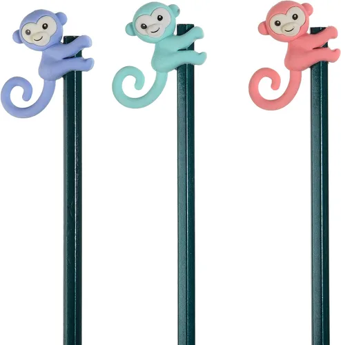 Miniatura 2 de 32 piezas de gomas de borrar y topes de lápiz para niños, gomas de borrar en forma de mono 3D lindas