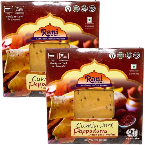 Miniatura 16 de Rani Pappadums (aperitivo de oblea de lentejas indias) Papad de pimienta negra, 7 onzas (7.05 oz) aproximadamente 15 unidades, 7 pulgadas, paquete