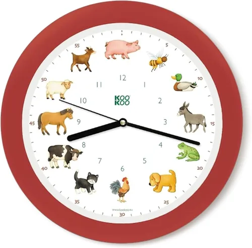 Miniatura 16 de KOOKOO Kids World Sunny Flower - Reloj de pared para niños con sonidos naturales, 12 animales de granja Flor soleada