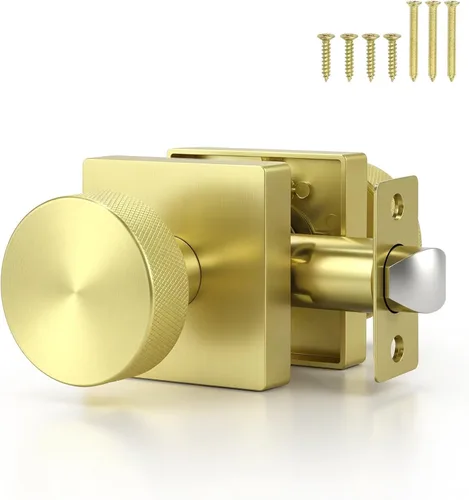Miniatura 17 de Knobonly Paquete de 6 pomos de puerta negros para dormitorio y baño, pomos de puerta de privacidad interiores con cerradura, pomos de puerta