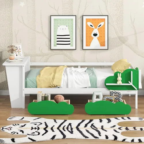 Miniatura 24 de Sofá cama de madera de diseño clásico, sofá cama, cama de plataforma, tamaño individual con salud y comodidad para dormitorio, estudio, sala
