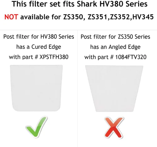 Miniatura 2 de Juego de filtros de vacío para Shark Rocket DuoClean HV380 HV380W HV381 HV382 HV384Q UV380 ZS360 ZS361C ZS362, 4 filtros de espuma y fieltro, 4
