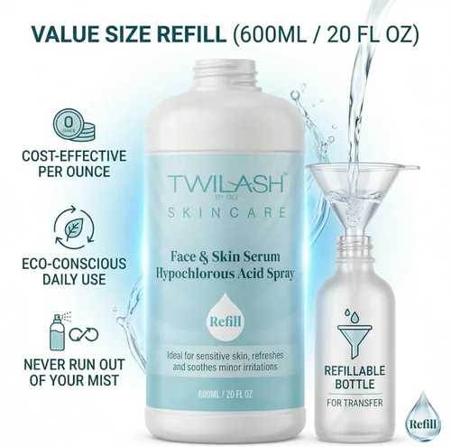 Miniatura 2 de Recambio en aerosol de ácido hipocloroso de 20.3 fl oz HOCl Limpiador facial y piel Niebla facial, alivio del acné y eczema, cuidado posterior