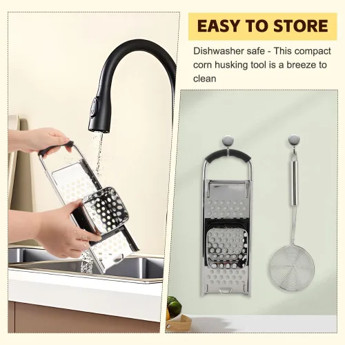 Miniatura 4 de Spaetzle Maker de acero inoxidable con mango de agarre cómodo y espumadera, juego de herramientas para hacer albóndigas de huevo alemán casero