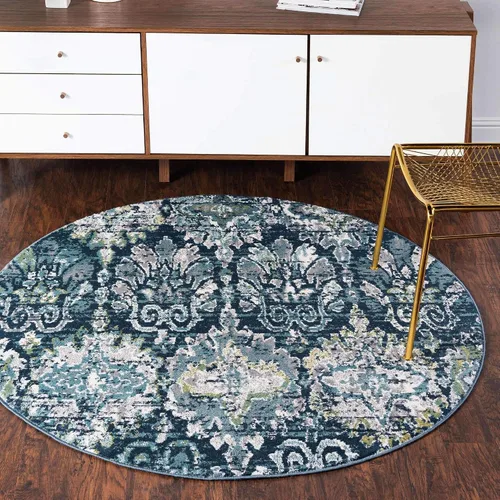 Miniatura 14 de Unique Loom Sumter Collection - Alfombra de área Brewton (2 pies x 6 pies, azul marino/azul)
