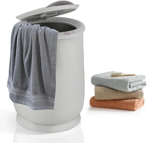 WELLHUT Calentador de toallas calientes de 21 litros, calentadores de toallas de baño con soporte para fragancia, función de aislamiento, Gris