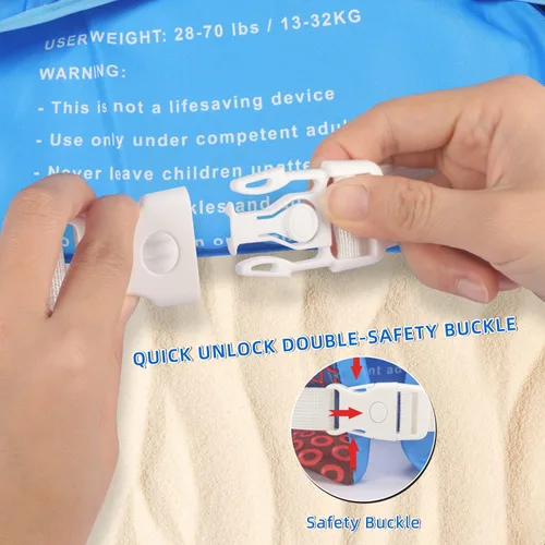 Miniatura 6 de REALIKE Chaleco de natación para niños pequeños, flotadores, ayudas de natación con arnés de hombro, alas de brazo para niños/bebés/bebé, playa