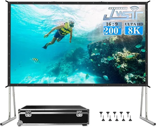 Miniatura 11 de Pantalla de Proyector para Interiores, JWSIT Pantalla de Cine para Exteriores de 100 pulgadas - PVC Mejorado de 3 Capas 16:9 Pantalla de Proyector