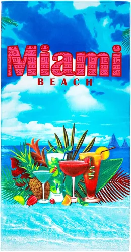 Miniatura 7 de Beachland Toalla de playa Miami Florida 30 x 60 pulgadas, 100% algodón (Patrulla de Playa)