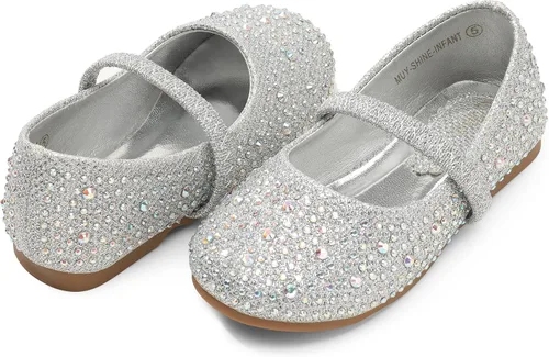 Miniatura 9 de DREAM PAIRS Zapatos planos Mary Jane con diamantes de imitación para niñas