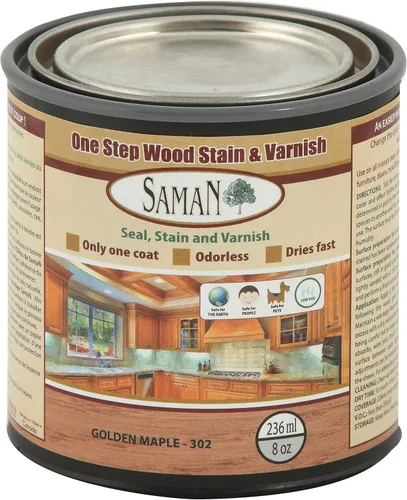 Miniatura 20 de SamaN Interior One Step Sellador, Tinte y Barniz para Madera – Tinte a Base de Aceite Sin Olor - Protección para Muebles y Madera Fina