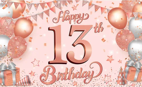 Miniatura 13 de KatchOn, Cartel de feliz cumpleaños número 13, negro y dorado, extragrande, 72 x 44 pulgadas, telón de fondo de feliz cumpleaños, pancarta de feliz