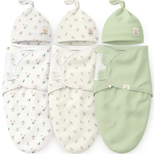 Miniatura 14 de KeaBabies Paquete de 3 mantas envolventes para recién nacidos, niñas, niños con gorros - Sacos de dormir suaves y orgánicos para bebés, juego