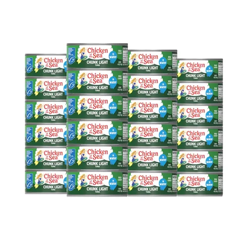 Miniatura 19 de Chicken of the Sea Atún ligero en trozos en agua, atún capturado en la naturaleza, 25% menos de sodio, latas de 5 onzas (paquete de 24)