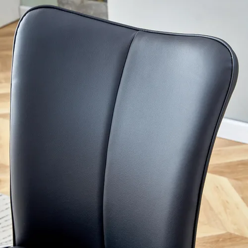 Miniatura 5 de Juego de 2 sillas de comedor con cojines de cuero, sillas de comedor modernas con marco de metal dorado, sillas de comedor para cocina y comedor