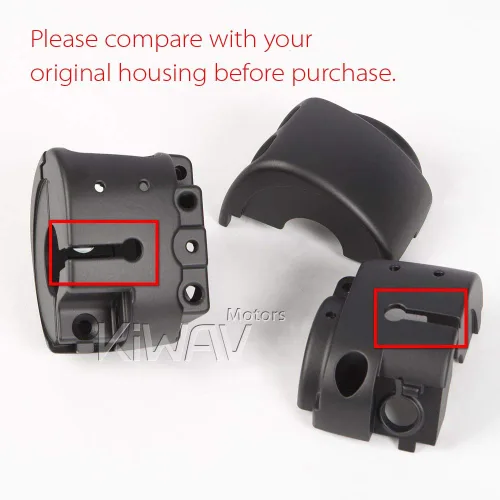 Miniatura 7 de KiWAV Carcasa de interruptor negra compatible con Harley-Davidson '12-Later Dyna Softail '14-Later XL OEM #71826-11