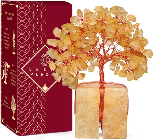 Miniatura 23 de Árbol de la vida de cristal de amatista curativos de chakras, árboles bonsái de Feng Shui para energía positiva, dinero, buena suerte, árbol
