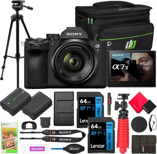 Sony Cuerpo de cámara de marco completo sin espejo a7 V con kit de lente II de 1.102-2.756 in ILCE-7M5MB | 33MP, 30 FPS, video 4K 120p | AI AF, 7.5