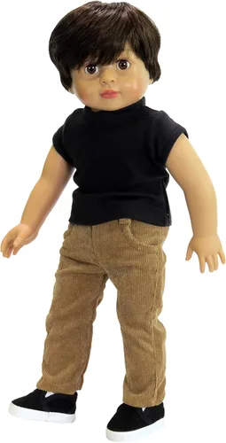 Miniatura 2 de American Fashion World Camiseta negra de manga corta para muñecas de 18 pulgadas Calidad premium y diseño moderno Ropa de muñecas Moda de ropa
