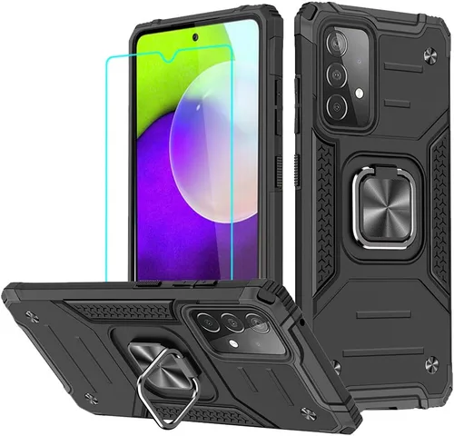Miniatura 8 de HNHYGETE Funda para Samsung A52, Galaxy A52 5G, con protector de pantalla HD, a prueba de golpes, resistente a los golpes, con anillo de rotación