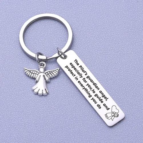 Miniatura 3 de RSZOTW Llavero piloto piloto de aviación, joyería para marido de viaje seguro para hermana, regalo de BFF joyería