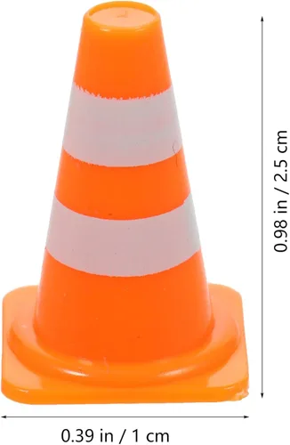 Miniatura 2 de 30 piezas de conos de tráfico mini, conos mini de 1 pulgada naranja pequeños para señalización de bloqueo de carretera en construcción, juguetes