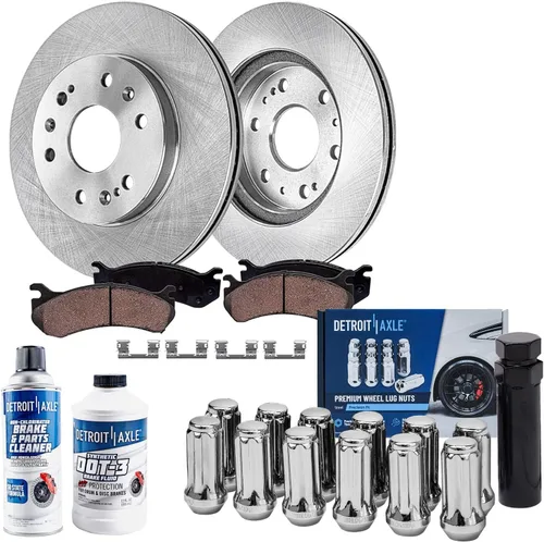 Miniatura 26 de Detroit Axle - Kit de frenos para 15-20 VW Passat, 12.28" delantero y 10.70" trasero rotores de freno de disco pastillas de freno de cerámica