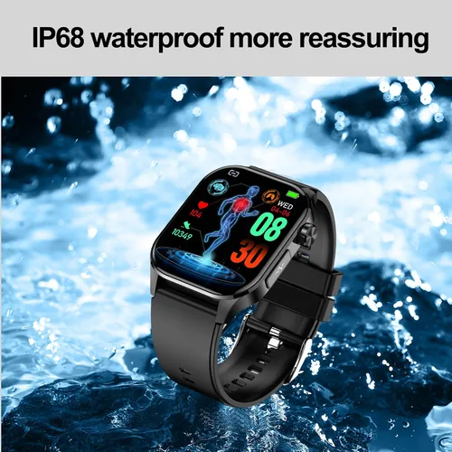 Miniatura 8 de Reloj inteligente para hombres y mujeres, pantalla AMOLED a color de 2.04 pulgadas, frecuencia cardíaca 24/7, oxígeno en sangre, presión arterial