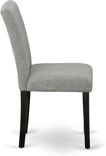 Miniatura 5 de East West Furniture ABP1T06 Abbott Parson - Sillas de comedor Shitake de tela de lino, juego de 2, color negro