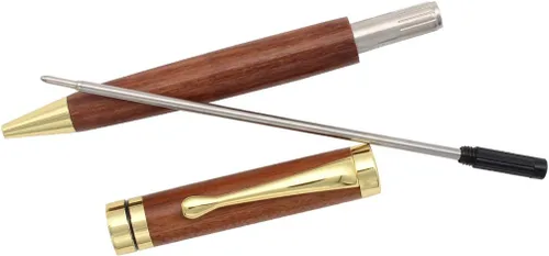 Miniatura 4 de Gullor Bolígrafo retráctil hecho a mano de palisandro, pluma de madera natural, clip de oro