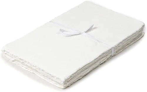 50 hojas - Papel para acuarela rugoso/texturizado - 7.5 X 11.5 pulgadas (150GSM) - Papel hecho a mano/con borde envejecido hecho de algodón egipcio
