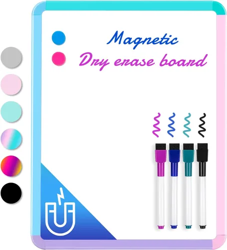 Miniatura 14 de VUSIGN Pizarra blanca pequeña de borrado en seco, pizarra blanca de 11 x 14 pulgadas para niños, estudiantes, nevera, casillero, mini pizarra