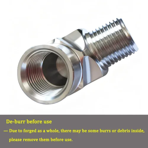 Miniatura 5 de Metalwork 304 Acero inoxidable forjado tubería de montaje, codo de calle de 90 grados, 3/4 "NPT hembra x 3/4" NPT macho, 1 unidad Hembra x Masculino