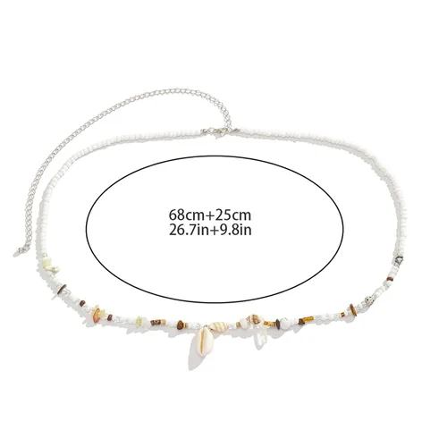 Miniatura 3 de Boho Shell colgante cintura cadena joyería bikini semillas colorido vientre cuerpo cadena verano playa cuentas cintura cuerpo joyería para mujer