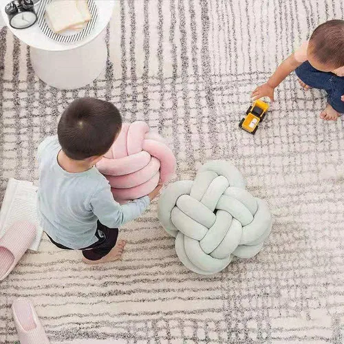 Miniatura 7 de Almohada redonda de nudo para decoración de habitación de niños, juguetes de peluche para aliviar el estrés (menta, 11 pulgadas/11.0 in)