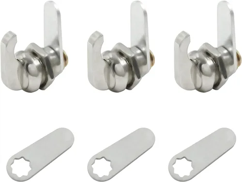Miniatura 5 de 3 piezas de bloqueo de leva accionado por pulgar de 5/8 pulgadas, aleación de zinc con acabado cromado, bloqueo de leva desplazado, sin llave