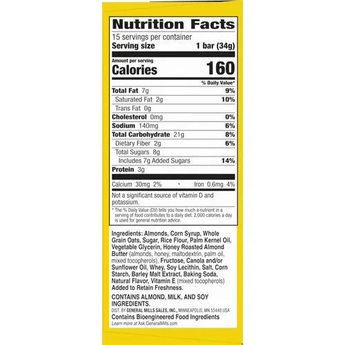 Miniatura 2 de Nature Valley Barras de granola de nueces dulces y saladas, almendra, 15 barras, 18 onzas