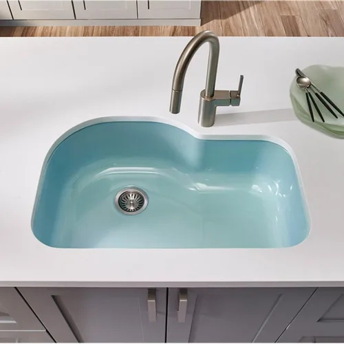 Miniatura 3 de Houzer PCH-3700 MT Porcela - Fregadero de cocina de acero esmaltado de 31 pulgadas, montaje inferior, compensación de un solo tazón, compatibilidad