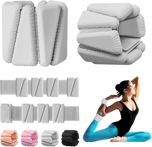 Miniatura 9 de Pesas para Muñeca, Pesas Ajustables para Muñeca y Tobillo para Mujeres, Juego de 2 (1 libra Cada Una), Pulseras con Pesos para Caminar, Yoga, Danza