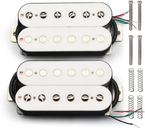 Miniatura 11 de SAPHUE Alnico 2 Pastilla de Guitarra Eléctrica N-50 7-8K/B-52 8-9K Humbucker Alnico II Pickup Repuestos de guitarra de doble bobina (negro)