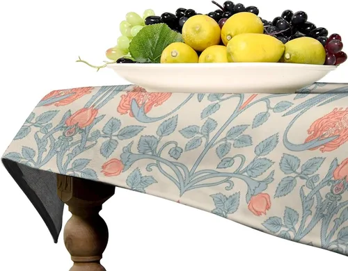 Miniatura 92 de Mantel Floral Retro de Pájaros, Diseño Original Bohemio William Morris Estampado Cubierta de Mesa para Hogar Picnic Fiesta Comedor Cocina William