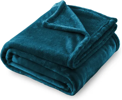 SOCHOW Manta de Franela de Forro Polar Tamaño Throw, Súper Suave y Acogedora para Todas las Estaciones para Cama o Sofá, Coral Azul, 50x60 pulgadas