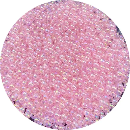 Miniatura 23 de 1000 piezas de cuentas redondas de acrílico de 6 mm, colores AB, cuentas espaciadoras redondas para aretes, pulseras, collares, llaveros, joyería