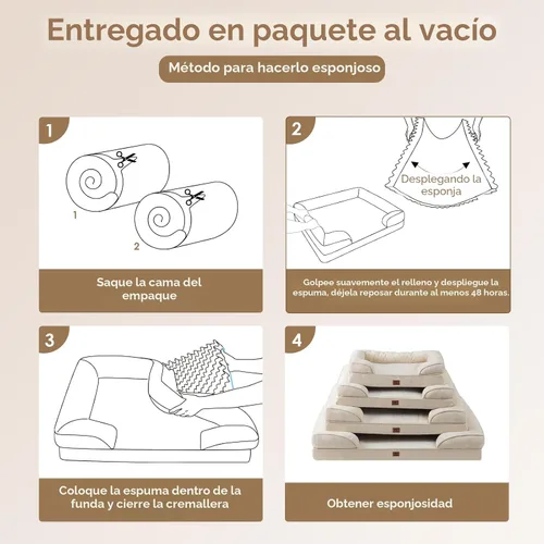 Miniatura 7 de EHEYCIGA – Cama ortopédica impermeable para perros pequeños, de espuma viscoelástica tipo caja de huevos, con bordes elevados y base antideslizante