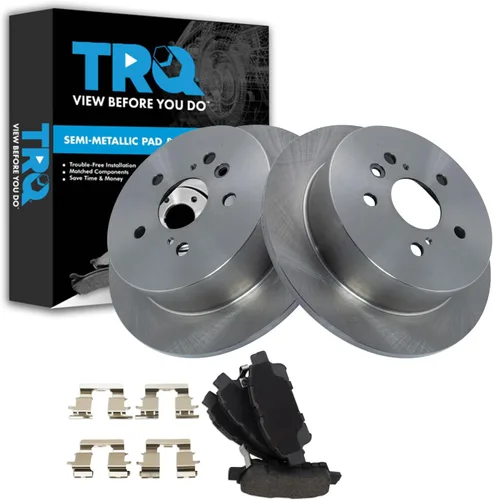 Miniatura 143 de TRQ Juego de pastillas de freno semimetálicas traseras y rotores compatibles con Chevrolet Trailblazer 02-06 Trailblazer EXT 04-06 SSR 02-07 GMC