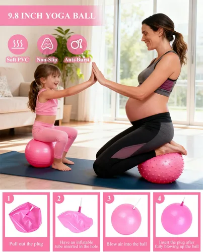 Miniatura 7 de Kit de entrenamiento en casa de pilates Zuluro para mujeres, set de anillo y pelota de pilates Better Me, equipo esencial, con 5 bandas