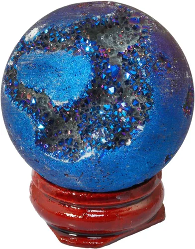 Miniatura 9 de SUNYIK - Bola esfera drusa geoda con revestimiento de titanio, bola de cuarzo de vidrio, gema de ágata, escultura decorativa, curación.